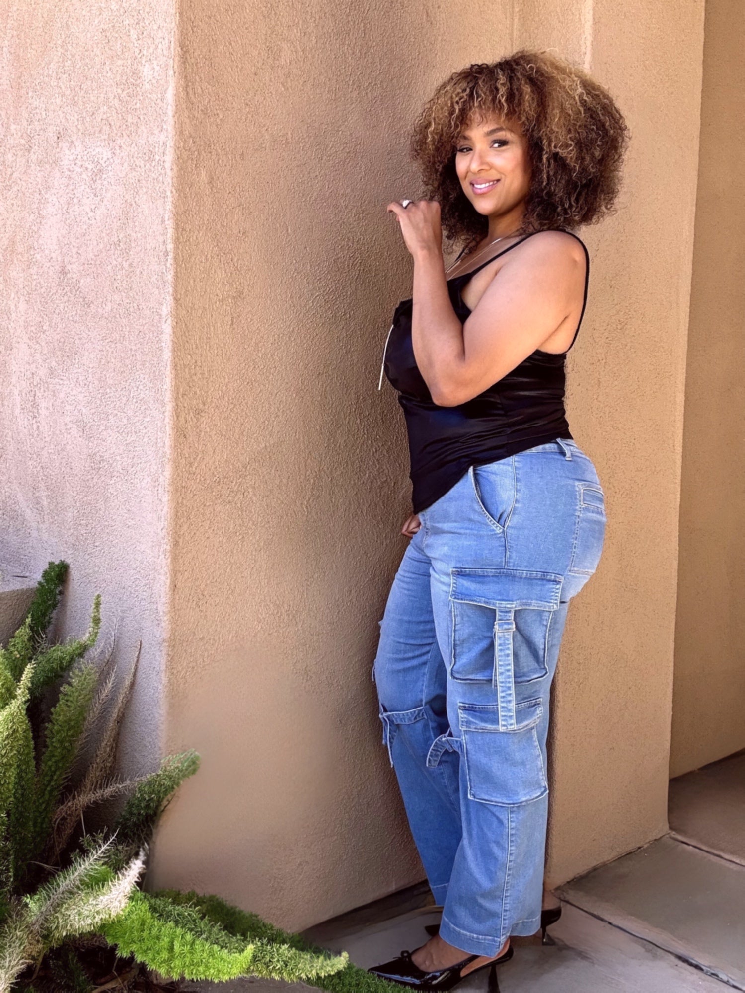 Buckle Up Plus Size Stretch Cargo Jeans image 5