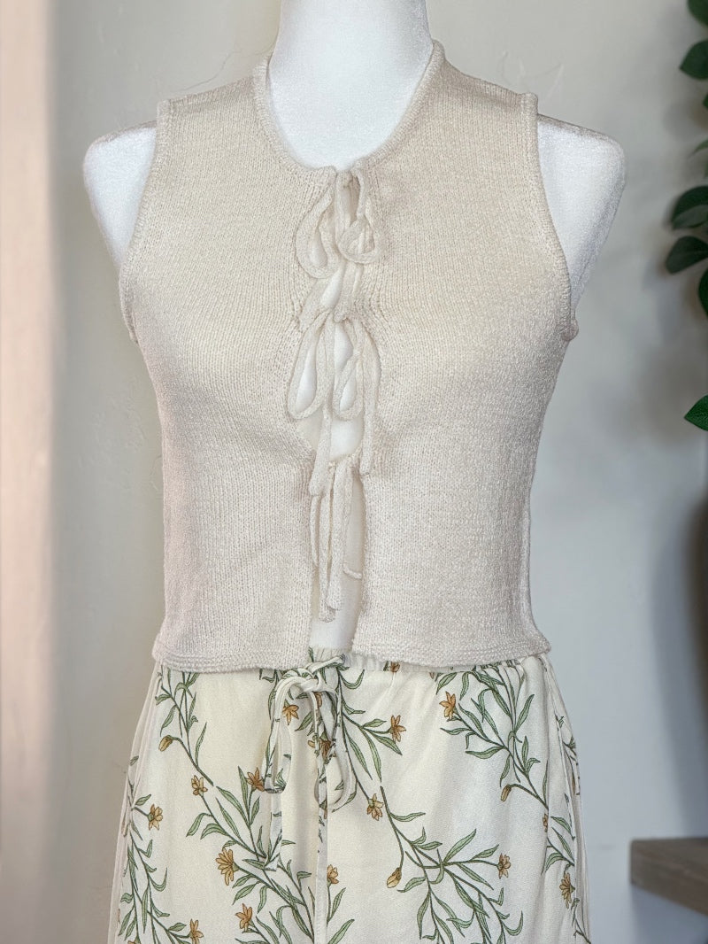 Knit Vest Tie Top image 0