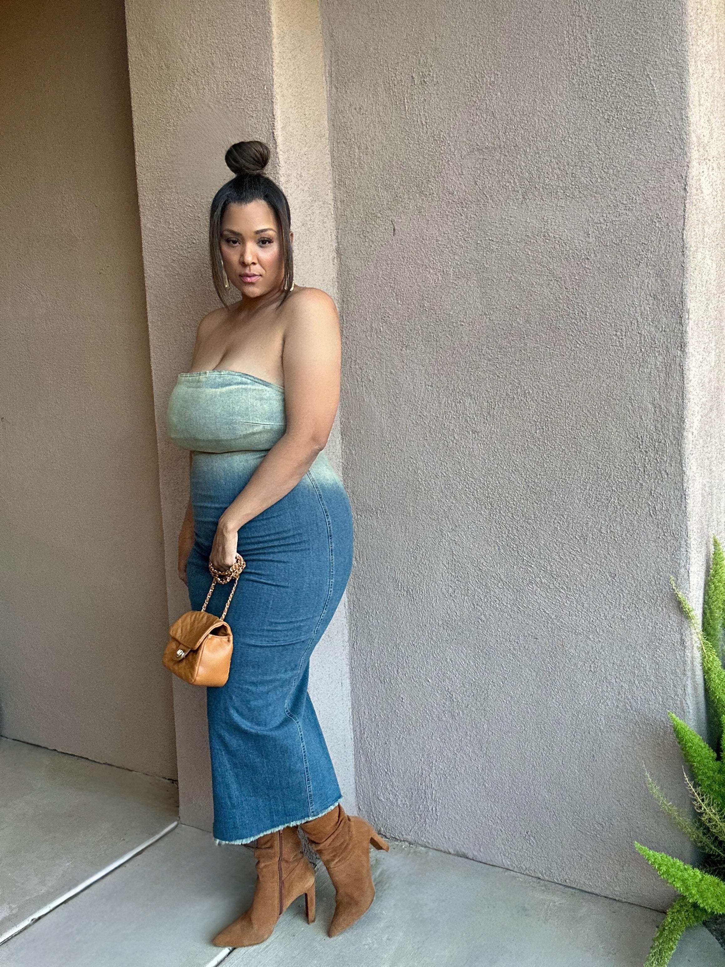Tube Denim Ombre Dress image 5