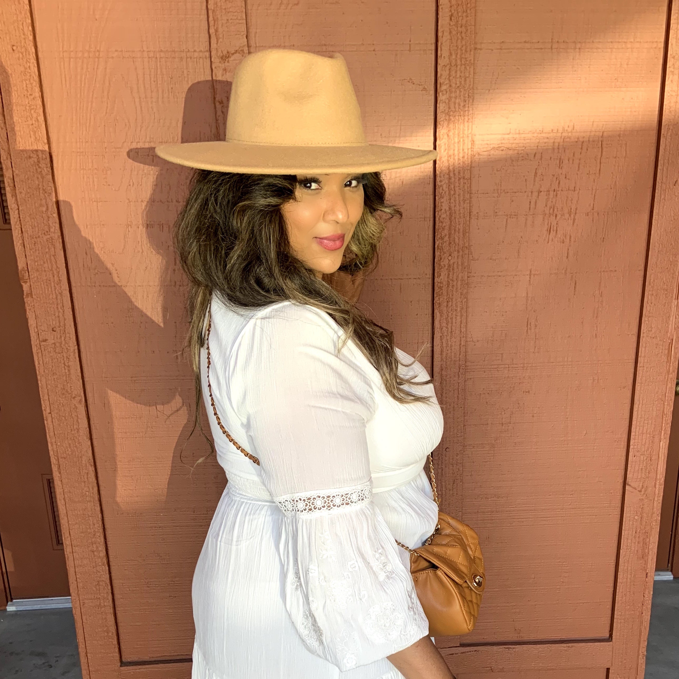 Wide Brim Vegan Felt Hat image 1
