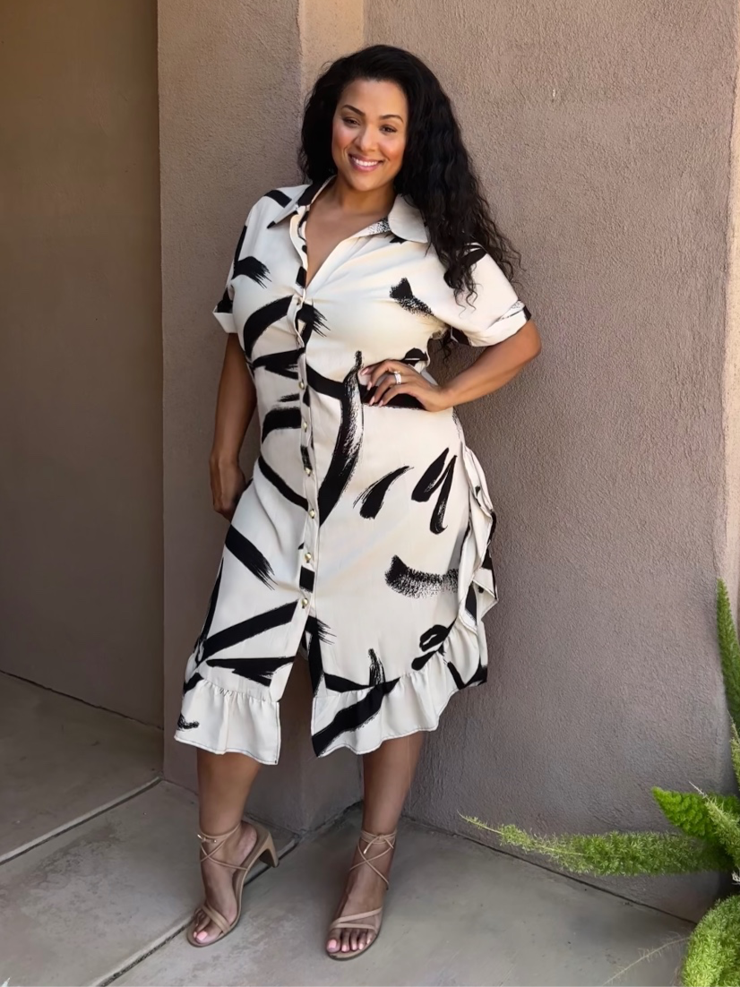 Plus Midi button down dress image 1