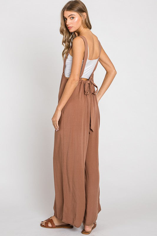 Liza Suspender Jumpsuit - Brown image 5