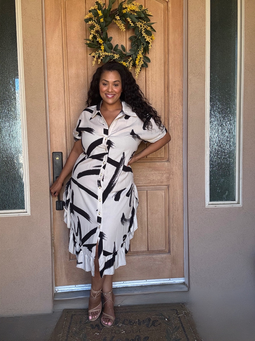 Plus Midi button down dress image 3