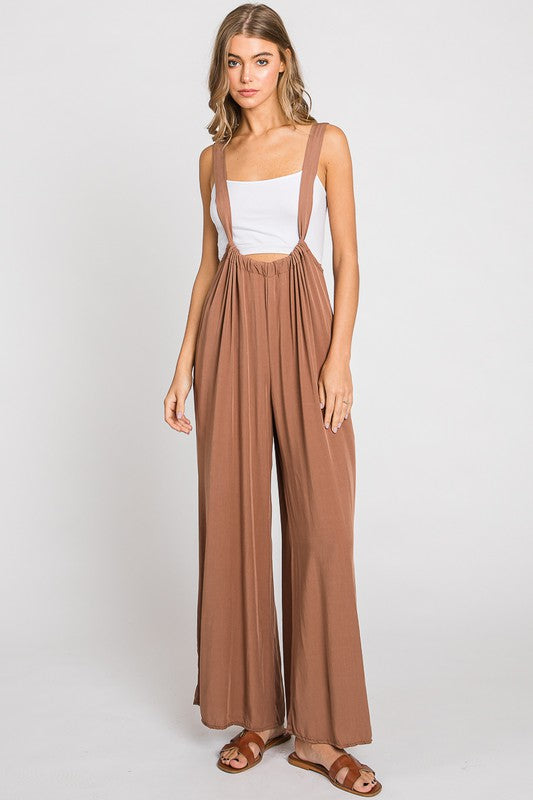 Liza Suspender Jumpsuit - Brown image 2