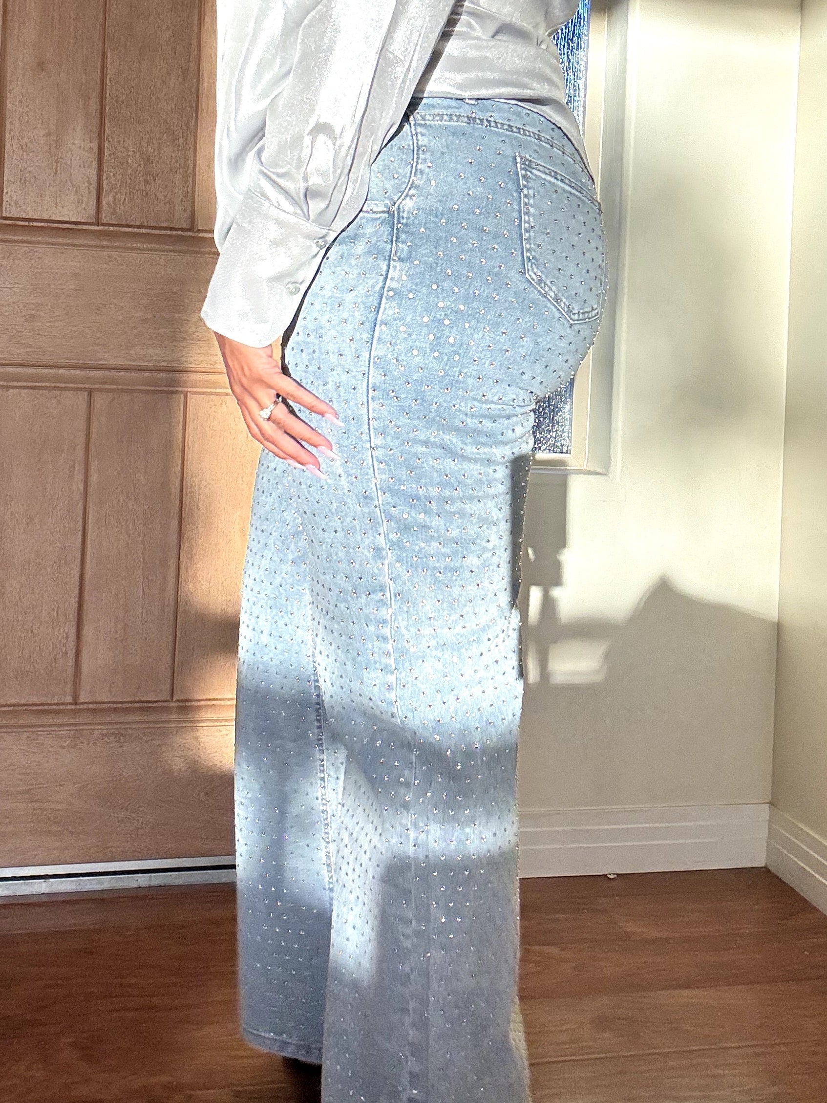 Plus Denim Glam Bootcut Jeans image 3