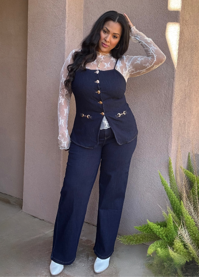 Stretch Denim Luxe 2-Piece Set image 0