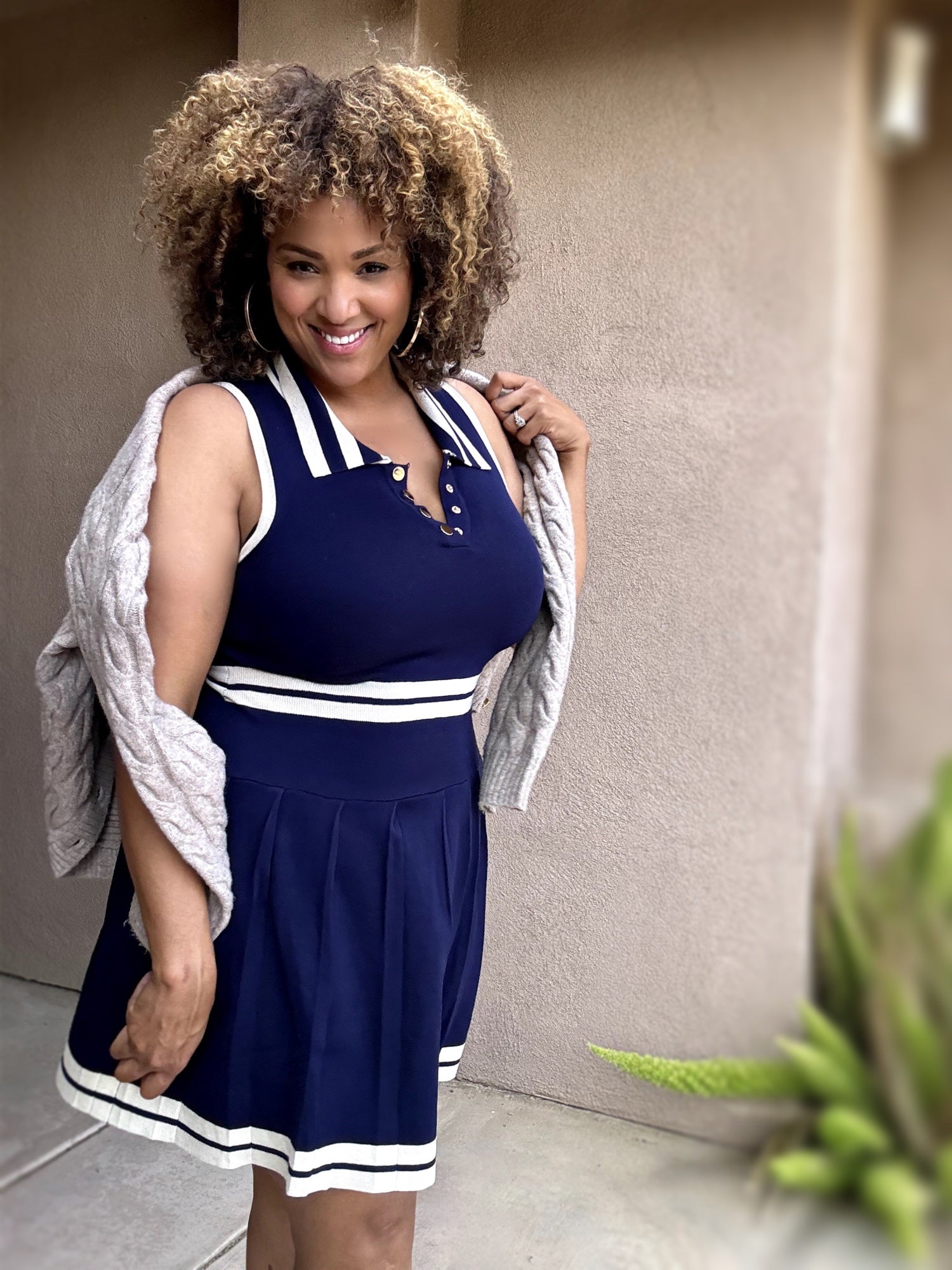 Preppy Knit Collard Dress image 3