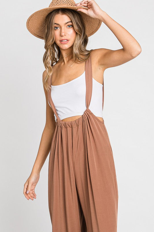 Liza Suspender Jumpsuit - Brown image 6