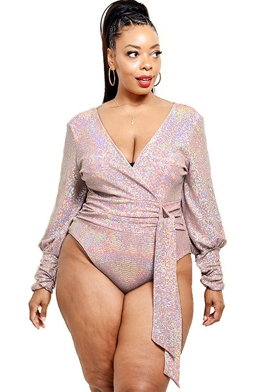 Plus Statement Sparkle Bodysuit Top image 4
