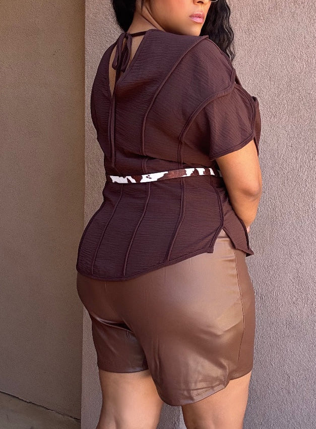 Cowbelt Draped Shoulder Top image 4
