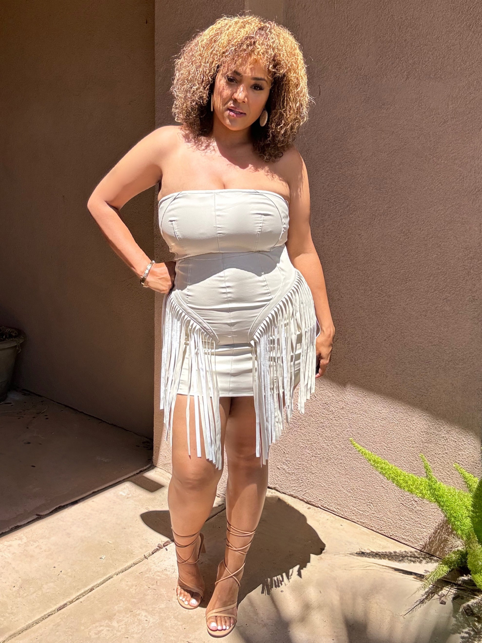 Western Fringe Leather Fest Dress image 2