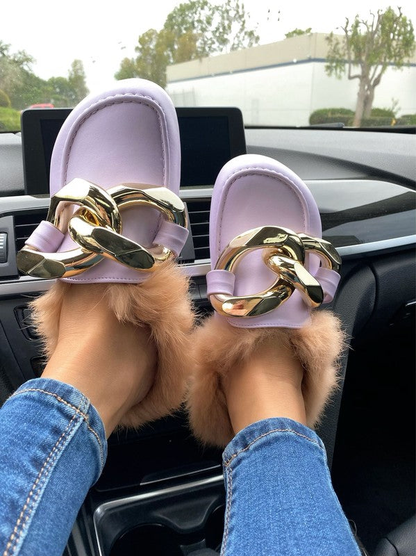 Fury Glam Flat Mules (Lavender) image 0