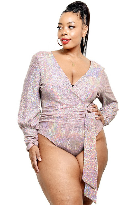 Plus Statement Sparkle Bodysuit Top image 3