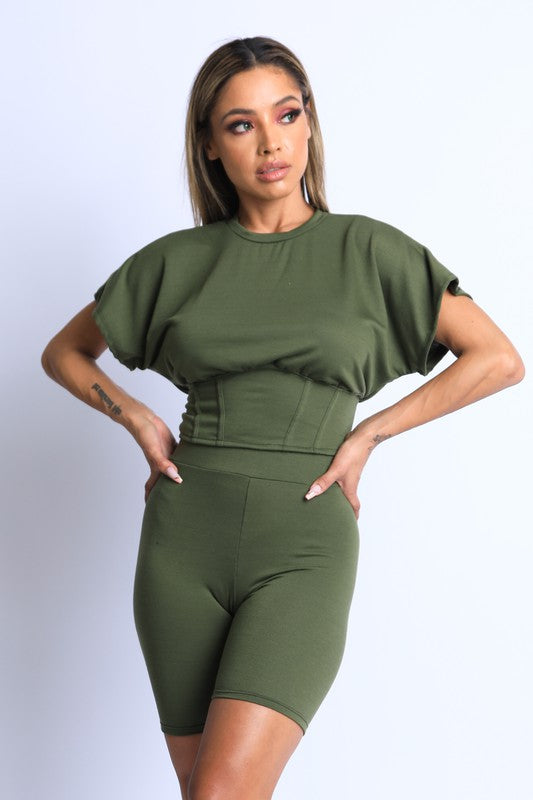 Unbothered Biker Set - Olive image 2