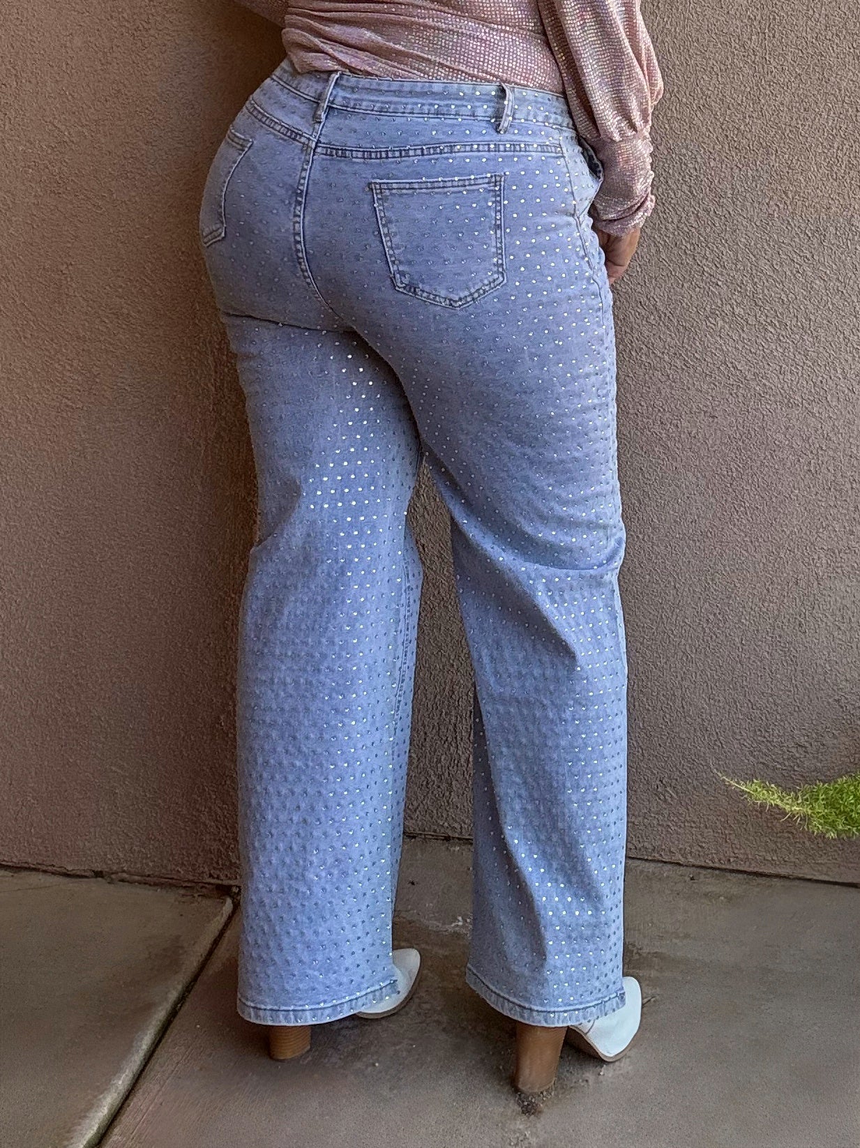 Vaqueros vaqueros acampanados Denim Glam de tallas grandes