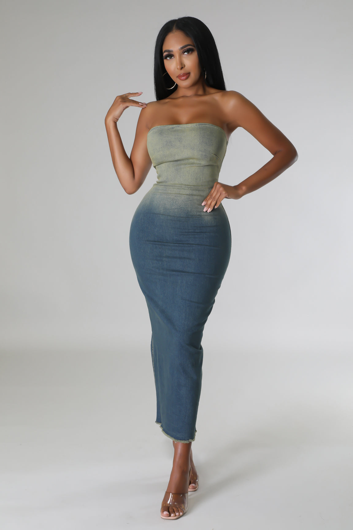 Tube Denim Ombre Dress image 2