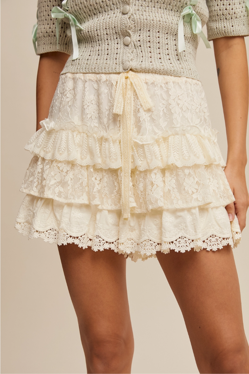 Whisper Lace Tiered Shorts image 8