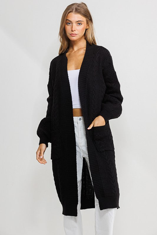 Oversized Chunky Cardigan - Black image 4