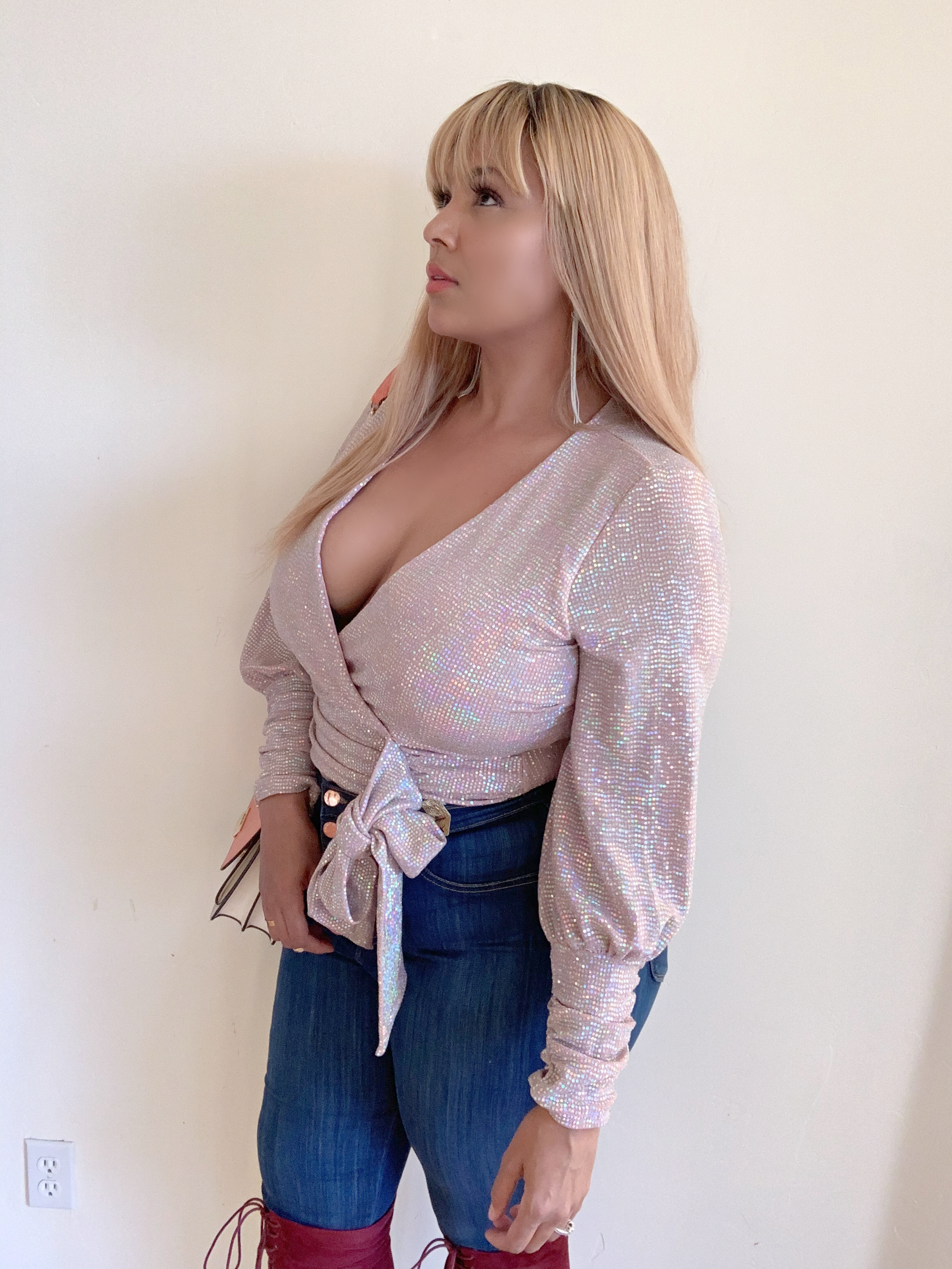 Plus Statement  Sparkle Bodysuit Top image 2