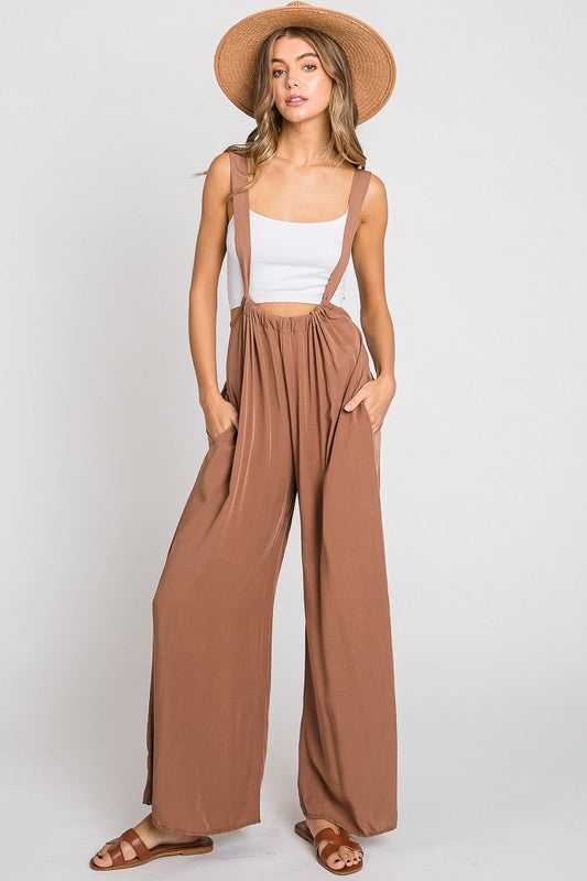 Liza Suspender Jumpsuit  - Brown image 4
