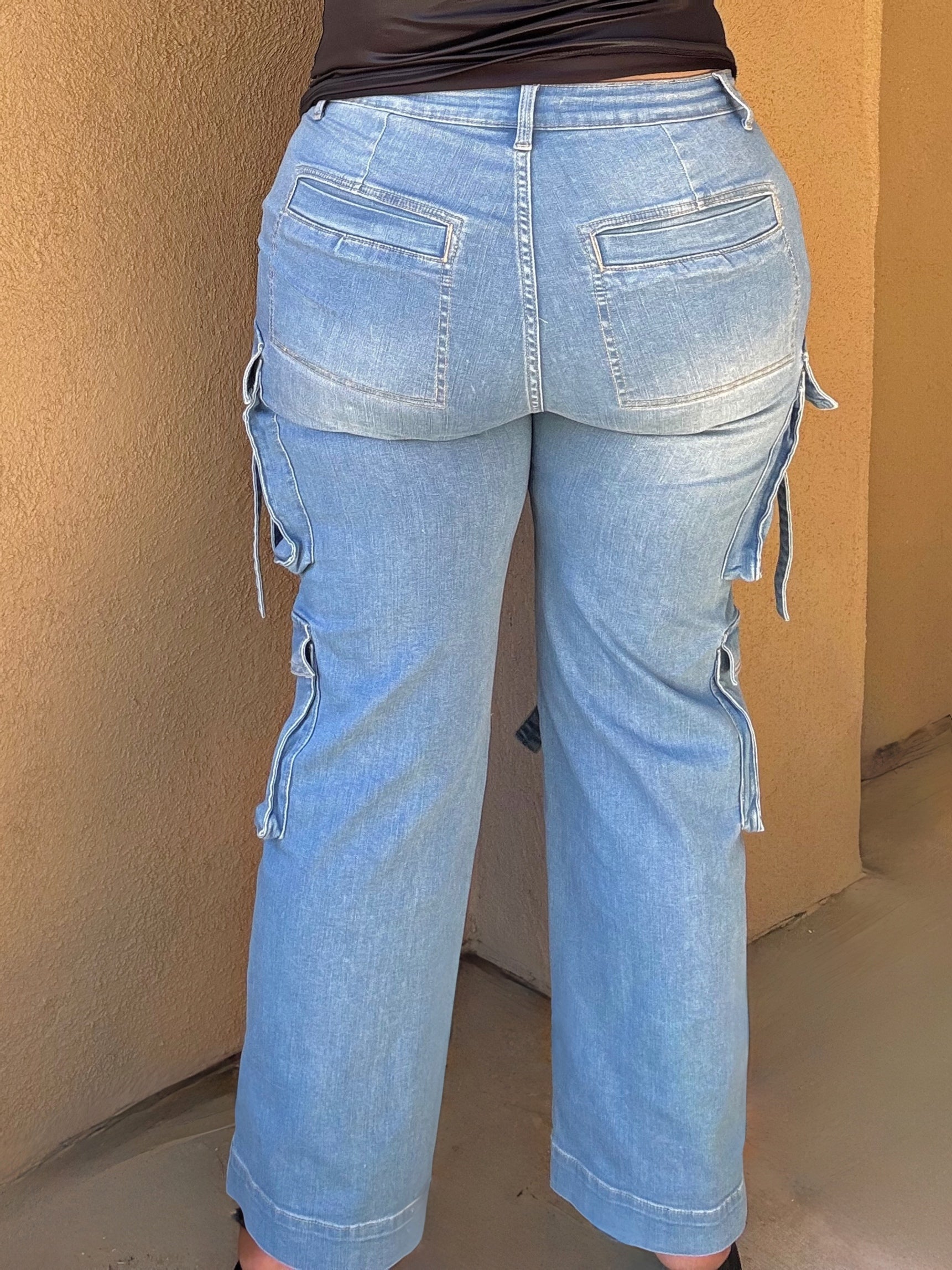 Buckle Up Plus Size Stretch Cargo Jeans image 6