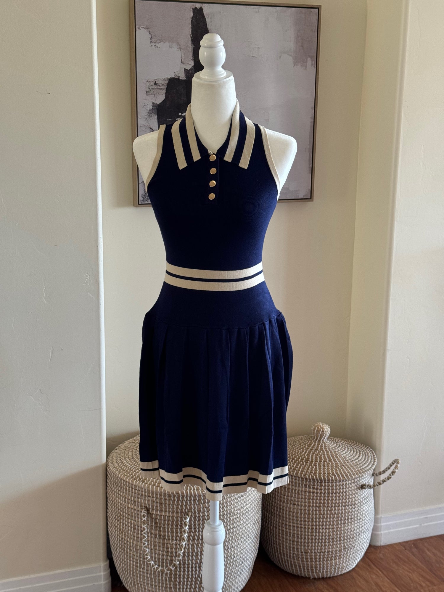 Preppy Knit Collard Dress image 8