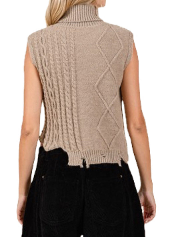Glam Sweater Knit Turtleneck Vest image 4