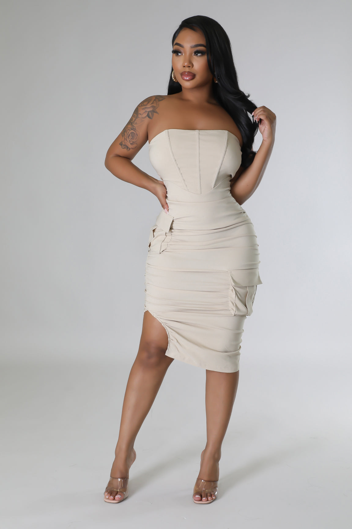 Corset Stretch Tube Cargo Dress image 0