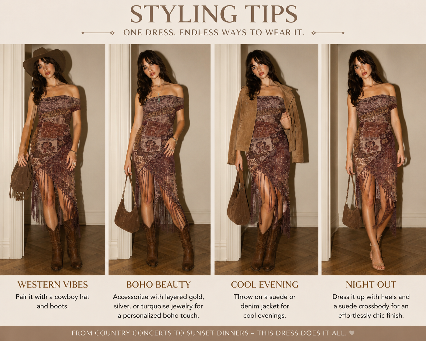 Bohemian Patch Fringe Dress