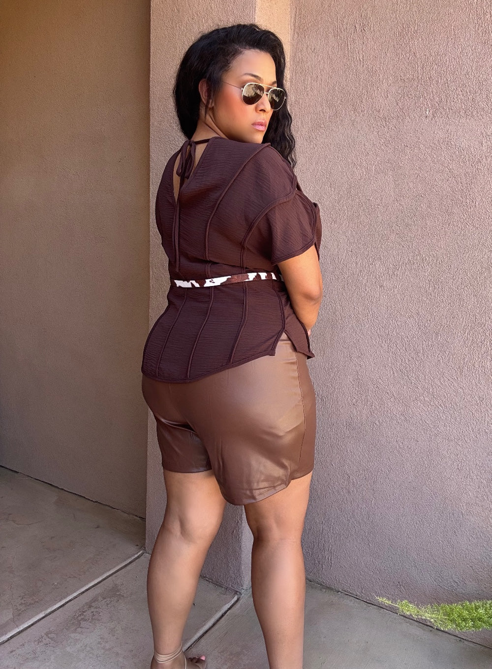 Cowbelt Draped Shoulder Top image 4