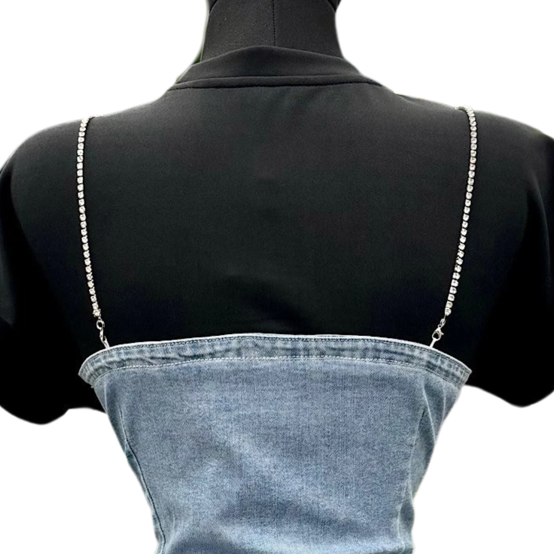Denim Glam Midi Stretch Dress image 6