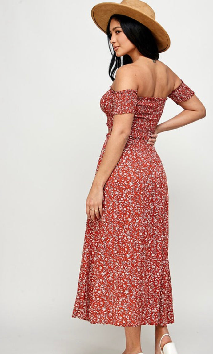 Off Shoulder Crop 2 pc Skirt Set image 1