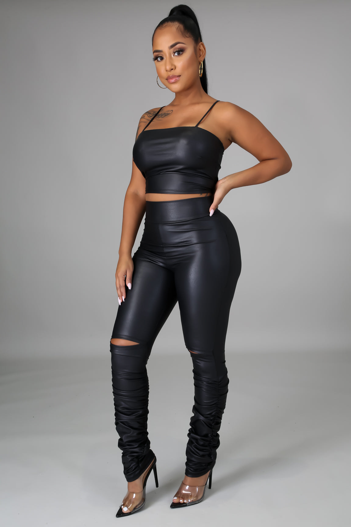Faux Leather Pant Set image 6