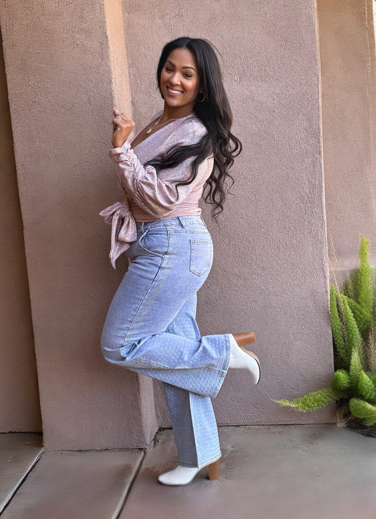 Vaqueros vaqueros acampanados Denim Glam de tallas grandes
