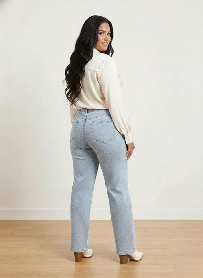 Vaqueros vaqueros acampanados Denim Glam de tallas grandes